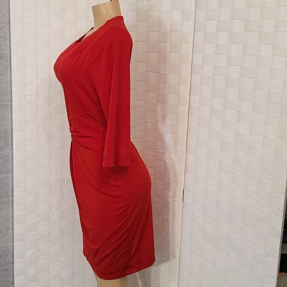 LARK&RO 3/4 OF SLEEVE INVISIBLE BACK ZIPPER CLOSURE WOMEN"S DRESS - Picture 10 of 14